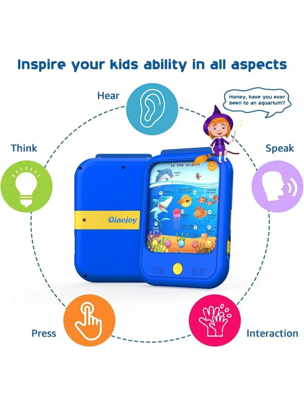 Kids Learning Tablet 2-5 Bilingual Talking Flash Cards Educational Toddler Toy